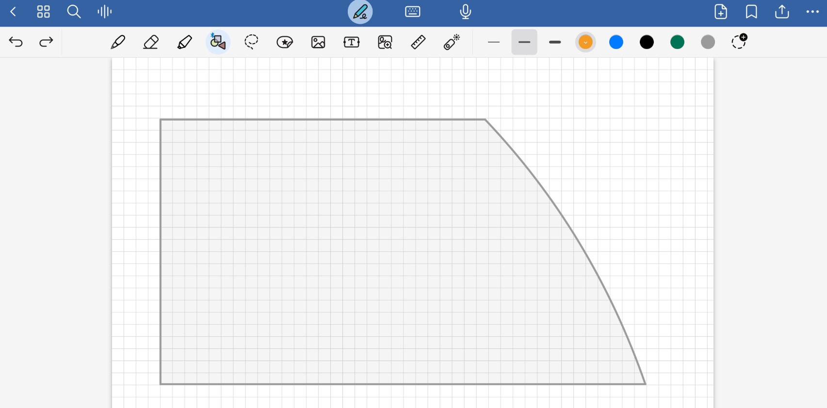 Fig. 4. Rectangle with an arc.